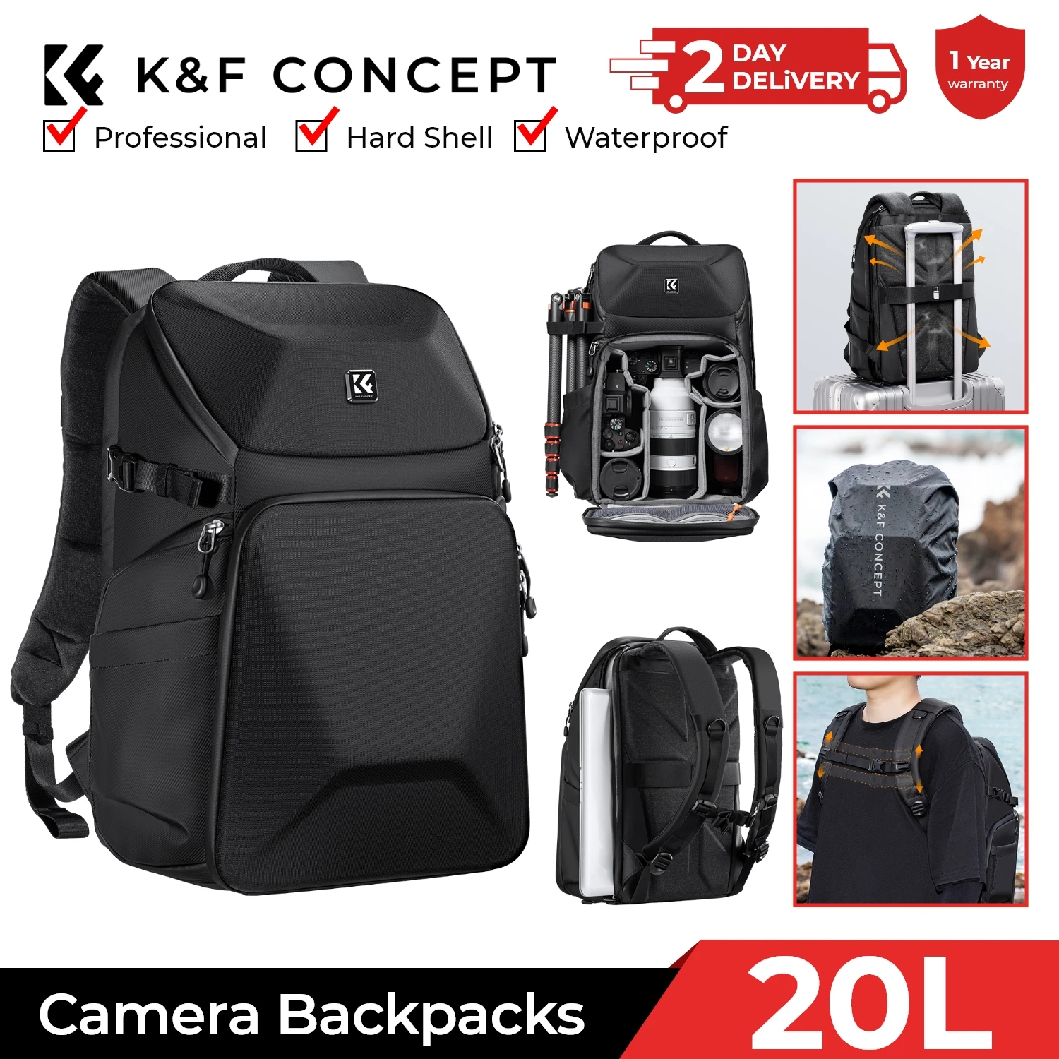 Plecak fotograficzny K&F CONCE – Laptop Backpack 15.6 recenzja i cena