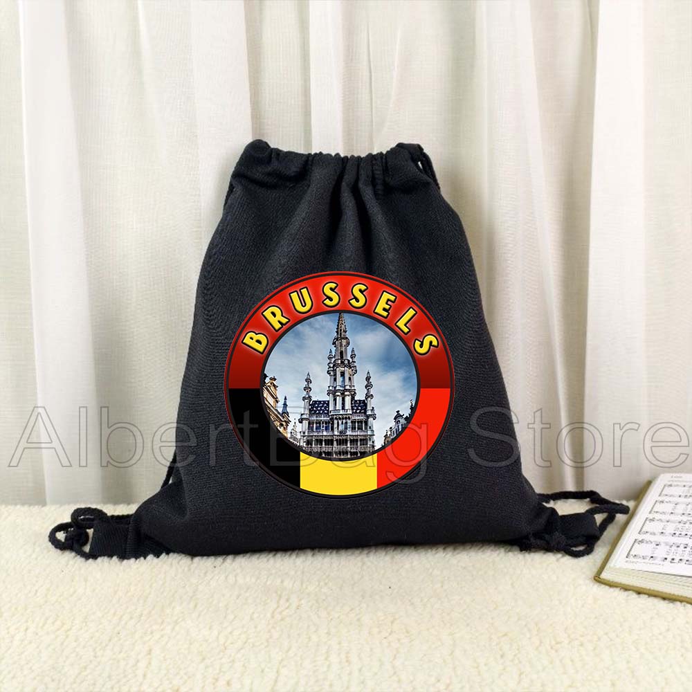 Brüssel Belgia Flaga Mapa Belg – Drawstring Gym Bag recenzja i cena
