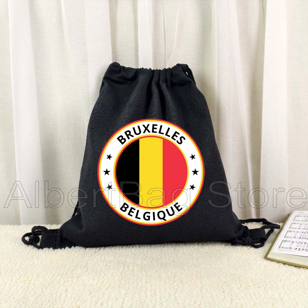 Brüssel Belgia Flaga Mapa Belg – Drawstring Gym Bag recenzja i cena