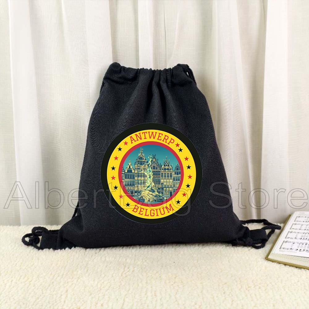 Brüssel Belgia Flaga Mapa Belg – Drawstring Gym Bag recenzja i cena